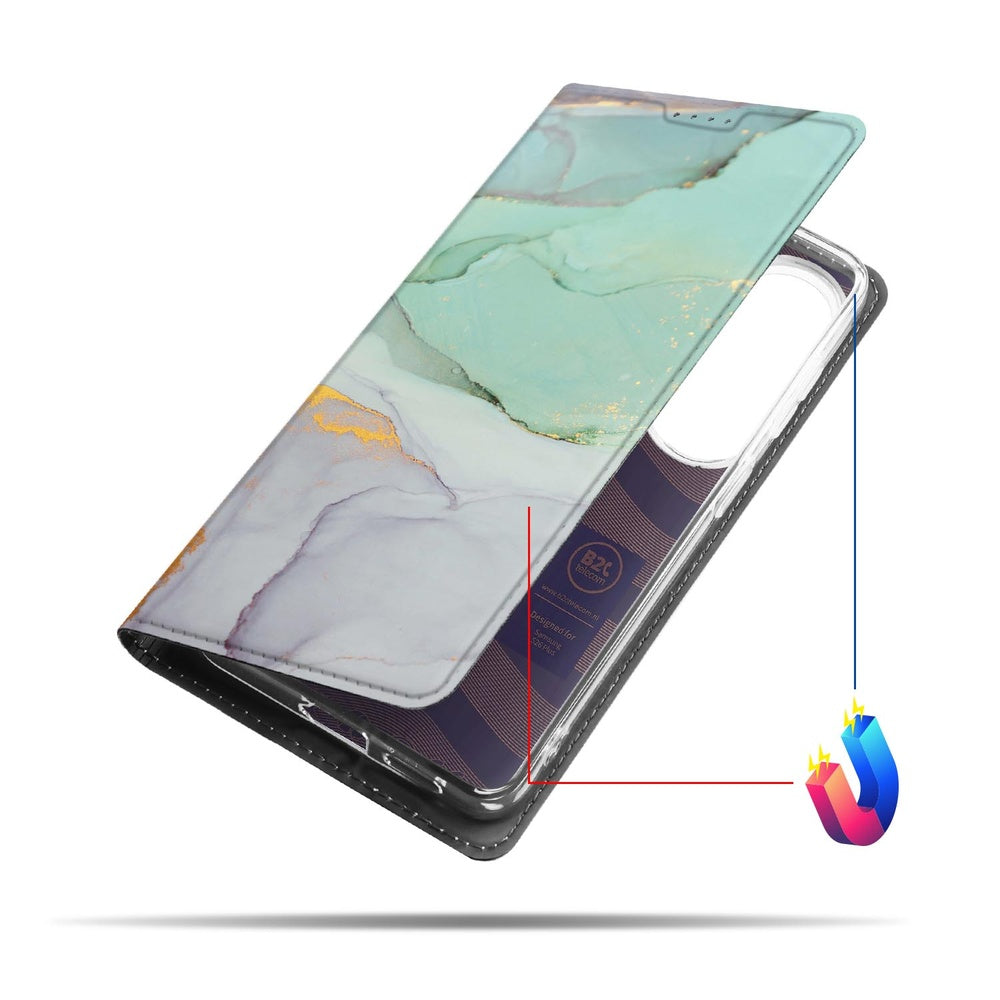 Samsung Galaxy S26+ Bookcase Watercolor Mix waterkleur ontwerp voorkant.