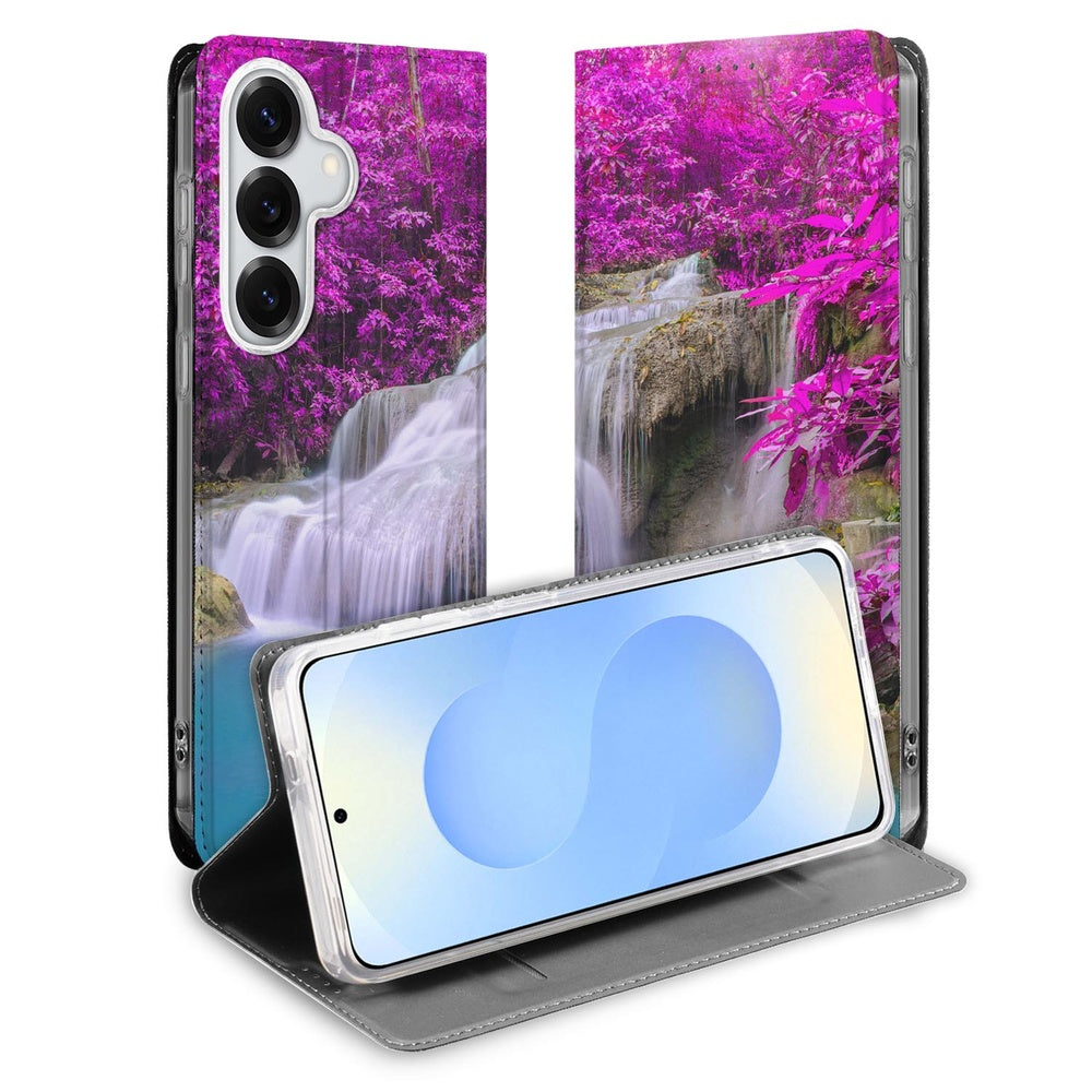 Samsung Galaxy S26+ Book Wallet Case Waterval Waterval ontwerp Vooraanzicht.
