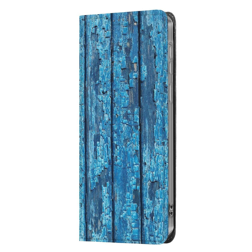 Samsung Galaxy S26 Plus Standcase Hoesje Wood Blue detail zijaanzicht.