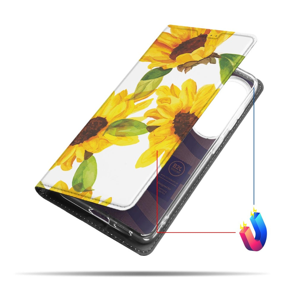 Samsung Galaxy S26 Plus Book Case Zonnebloemen Book Case Zonnebloemen Vooraanzicht.