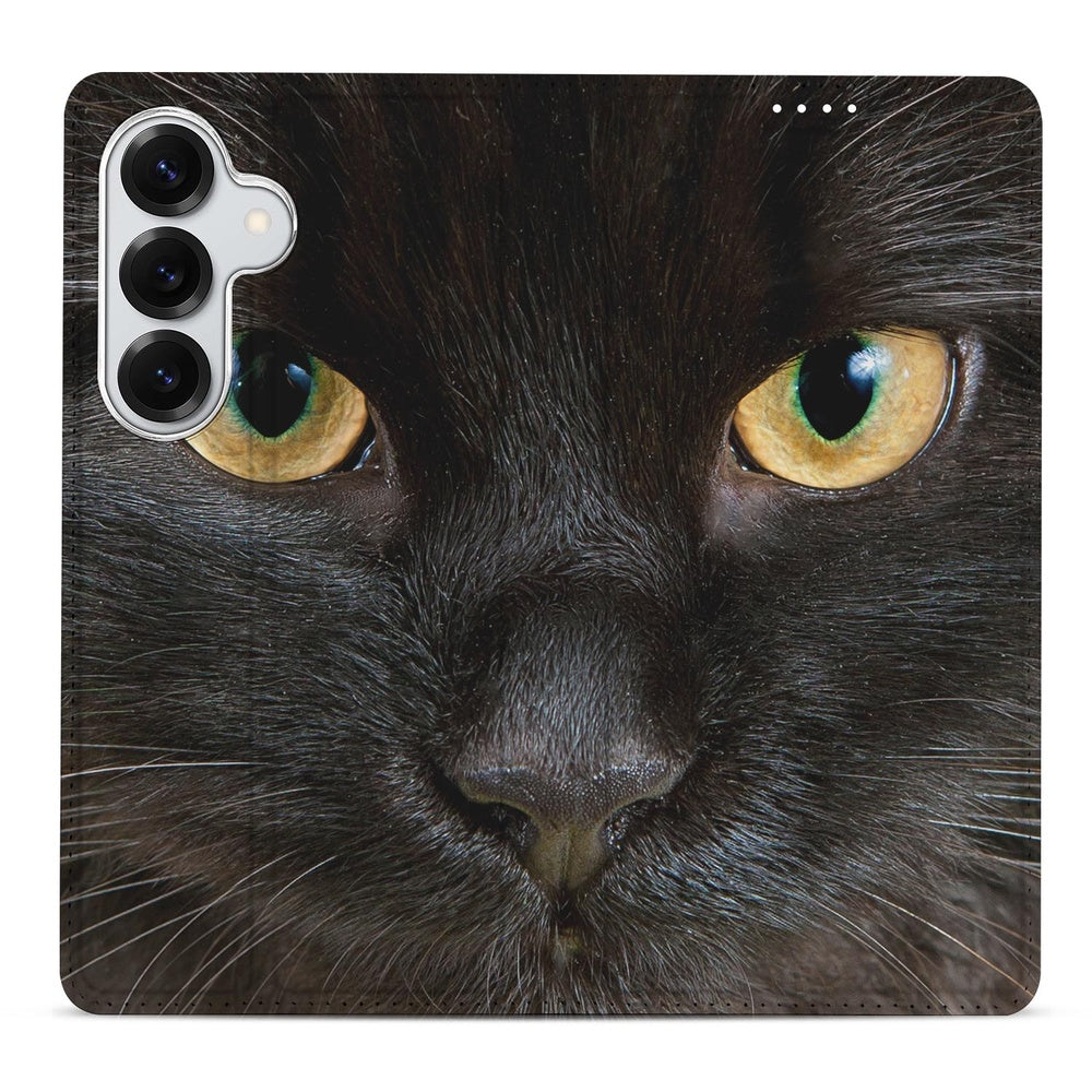Samsung Galaxy S26+ Book Case Hoesje Zwarte Kat zwart kat voorkant.