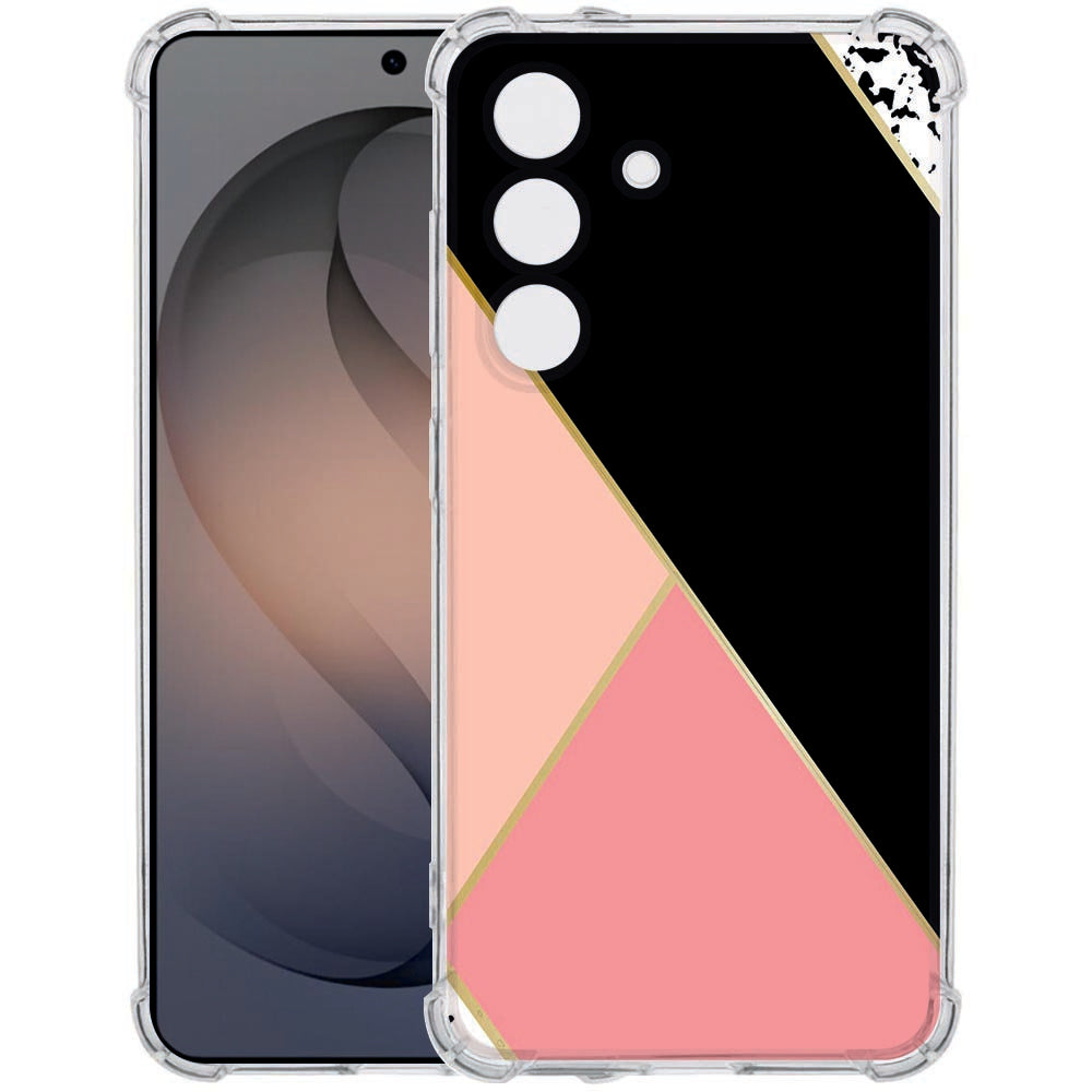 Samsung Galaxy S26 Plus TPU Back Cover Black Pink Shapes Schokbestendig