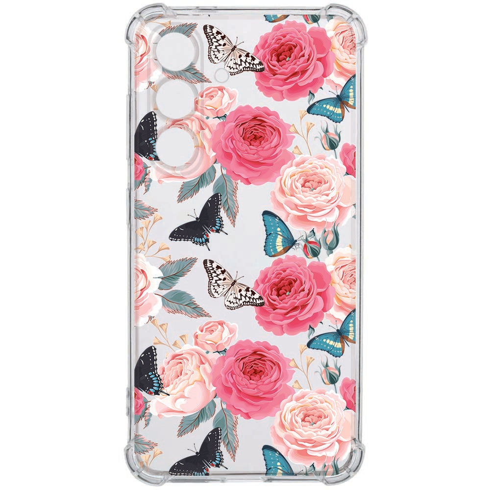 TPU Siliconen Hoesje Samsung Galaxy S26 Plus Butterfly Roses Valbestendig