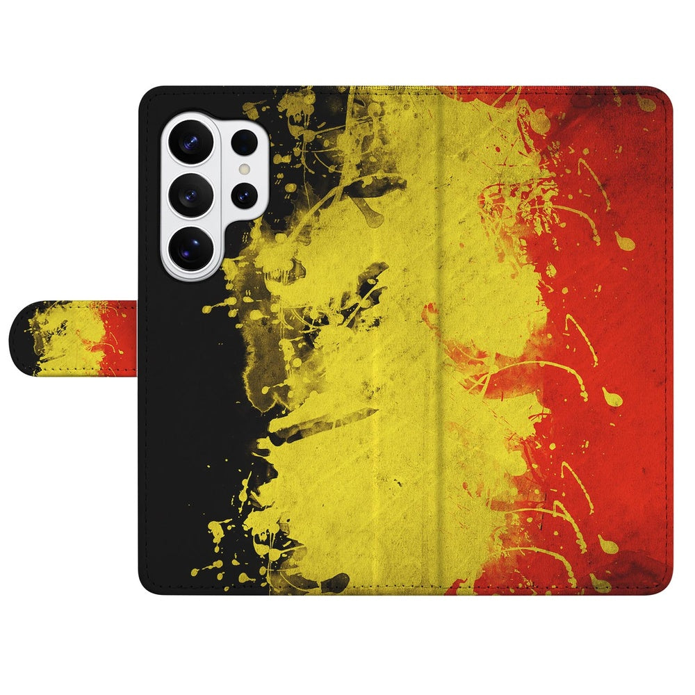 Samsung Galaxy S26 Ultra Bookstyle Hoesje Belgische Vlag Portemonnee Hoesje detail.
