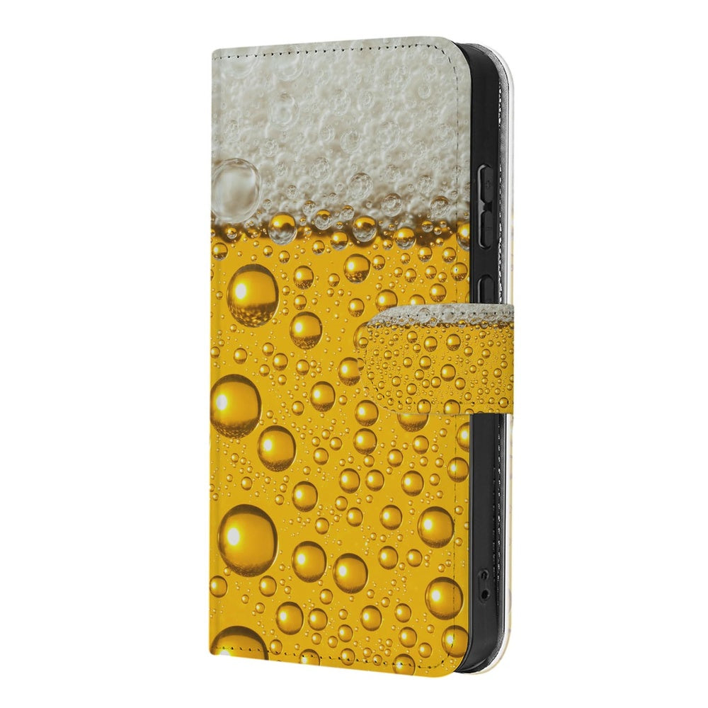 Samsung Galaxy S26 Ultra Book Cover Met Bier Print met Magnetische sluiting Bierprint Design Vooraanzicht.