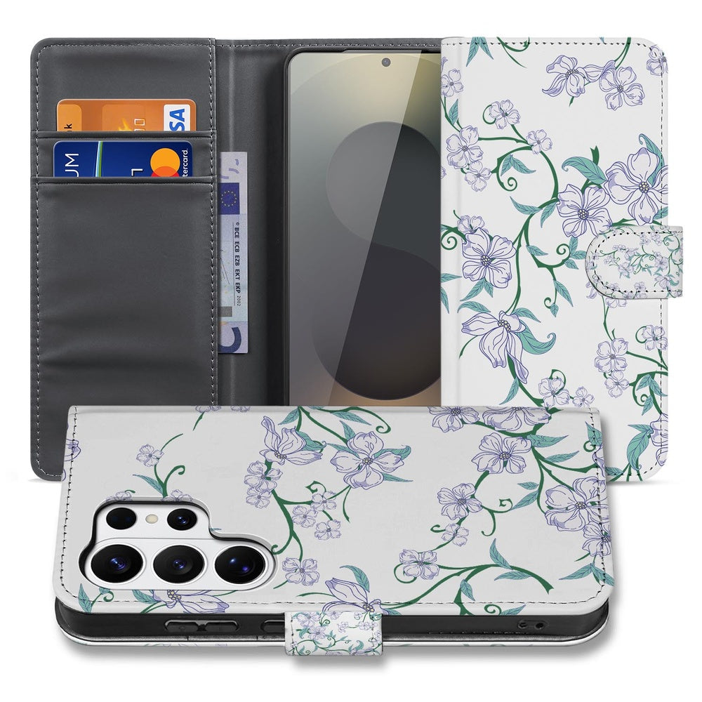 Samsung Galaxy S26 Ultra Book Case Blossom White Portemonnee Hoesje Vooraanzicht.