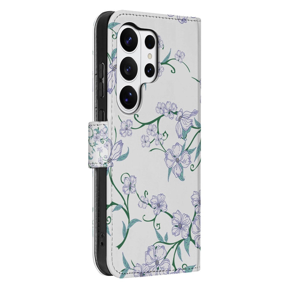 Samsung Galaxy S26 Ultra Book Case Blossom White Portemonnee Hoesje Vooraanzicht.