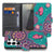 Samsung Galaxy S26 Ultra Bookstyle Hoesje Met Pasjes Cirkels en Vlinders met Magnetische sluiting in een levendig ontwerp.