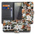 Portemonnee hoesje Samsung Galaxy S26 Ultra Dark Flowers met Pasjeshouder in elegante bloemenprint, open met pasjes.