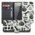 Samsung Galaxy S26 Ultra Portemonnee Hoesje Met Pasjes Dino Print Portemonnee Hoesje met groene dinosaurusillustraties.