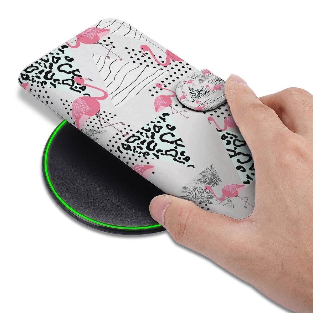 Telefoonhoesje Samsung Galaxy S26 Ultra Flamingo Triangle met Magnetische sluiting op draadloze oplader