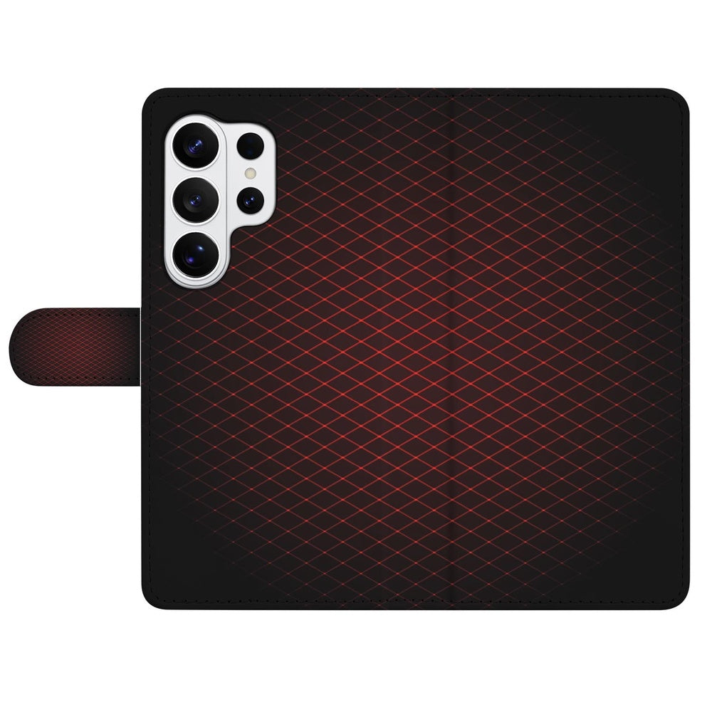Samsung Galaxy S26 Ultra Hoesje Bookcase Geruit Rood Portemonnee Hoesje met modern geruit patroon