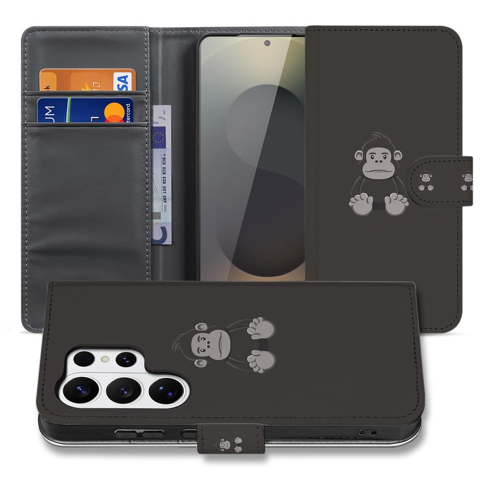 Portemonnee hoesje Samsung Galaxy S26 Ultra Gorilla Bruin met Magnetische sluiting, met flap en vakken voor kaarten.