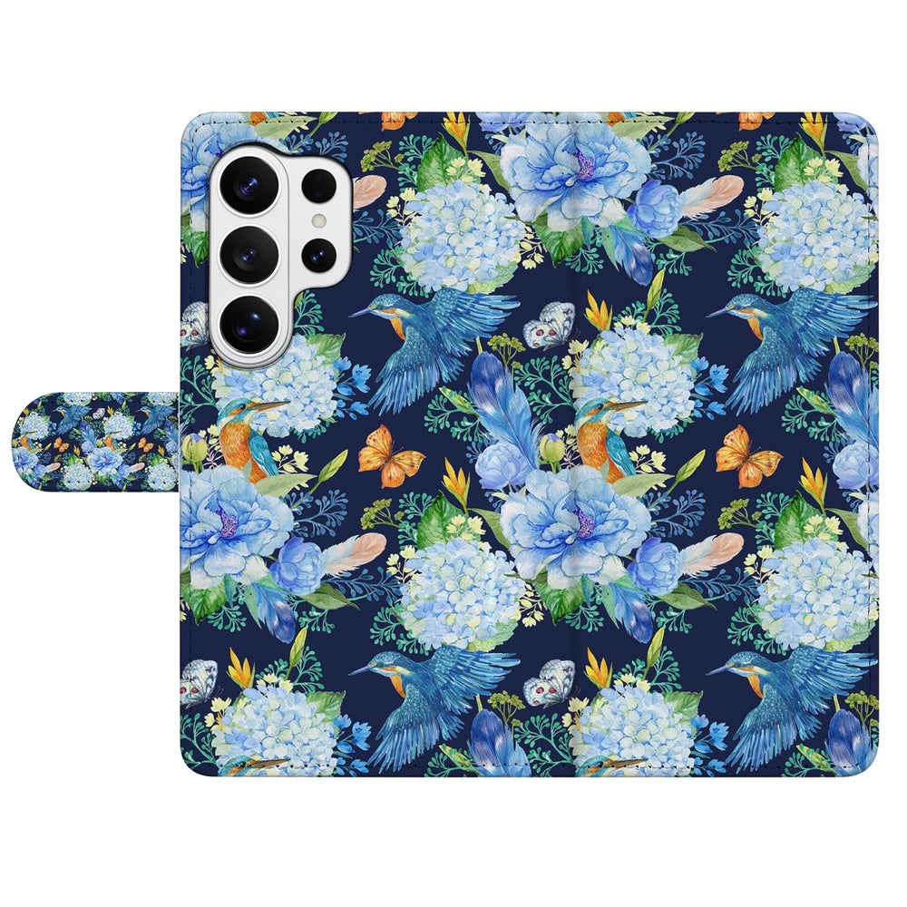 Samsung Galaxy S26 Ultra Telefoonhoesje Met Pasjes Ijsvogel met Magnetische sluiting Vooraanzicht.