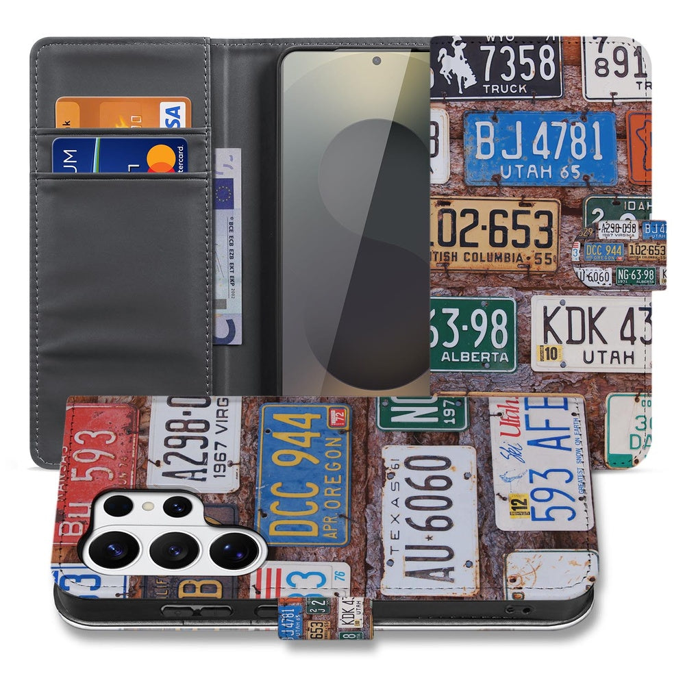 Samsung Galaxy S26 Ultra Book Case Kentekenplaten Portemonnee Hoesje Voorzijde.