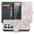 Samsung Galaxy S26 Ultra Bookcase Hoesje Lovely Flowers Roze Wit met Pasjeshouder Vooraanzicht.