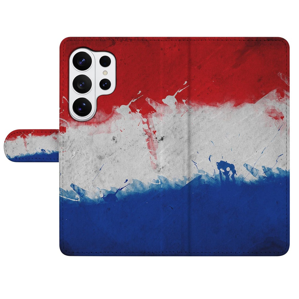 Samsung Galaxy S26 Ultra Bookstyle Case Nederlandse Vlag Detail.