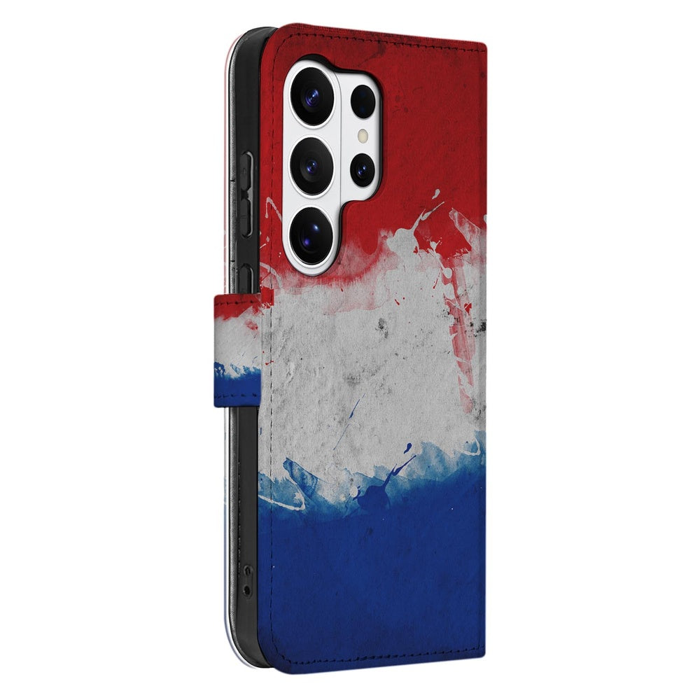 Samsung Galaxy S26 Ultra Bookstyle Case Nederlandse Vlag Vooraanzicht.