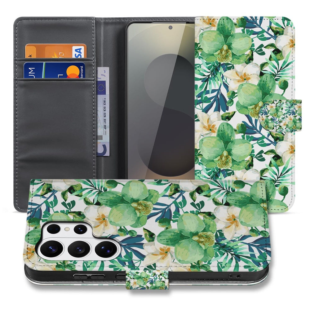 Samsung Galaxy S26 Ultra Book Case Orchidee Groen Vooraanzicht.