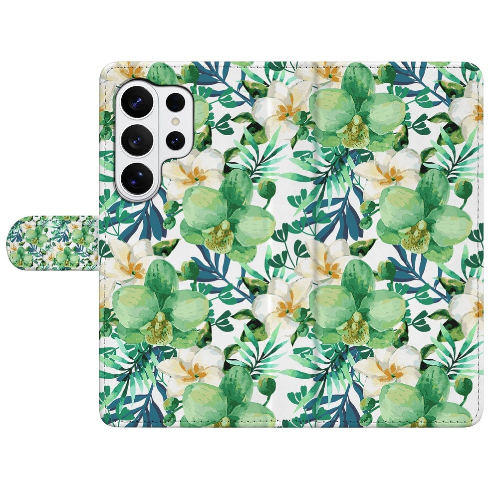 Samsung Galaxy S26 Ultra Book Case Orchidee Groen Vooraanzicht.