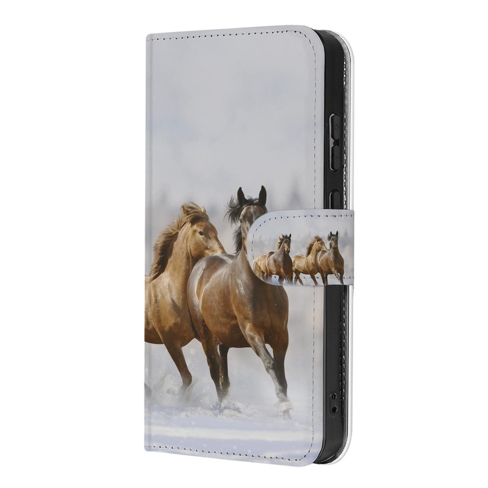 Samsung Galaxy S26 Ultra Book Case Paarden Motief Vooraanzicht.