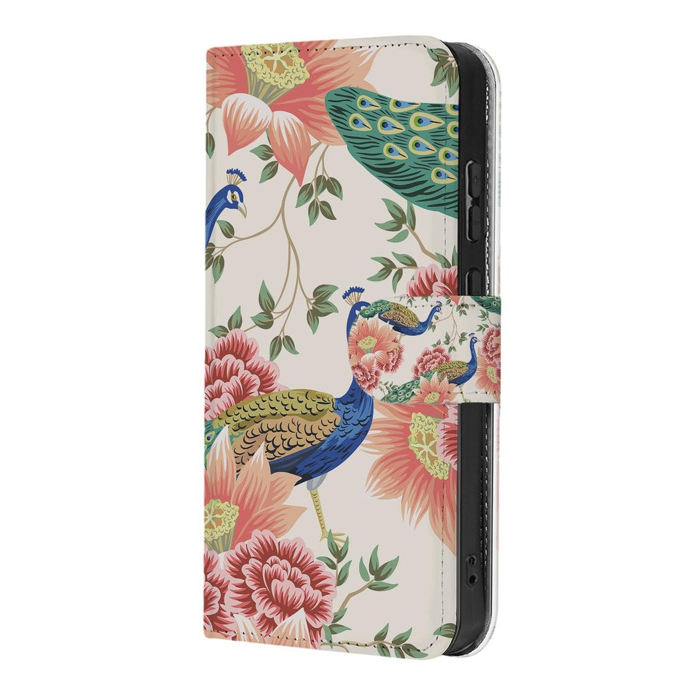 Portemonnee Hoesje Samsung Galaxy S26 Ultra Pink Peacock met Pasjeshouder detail