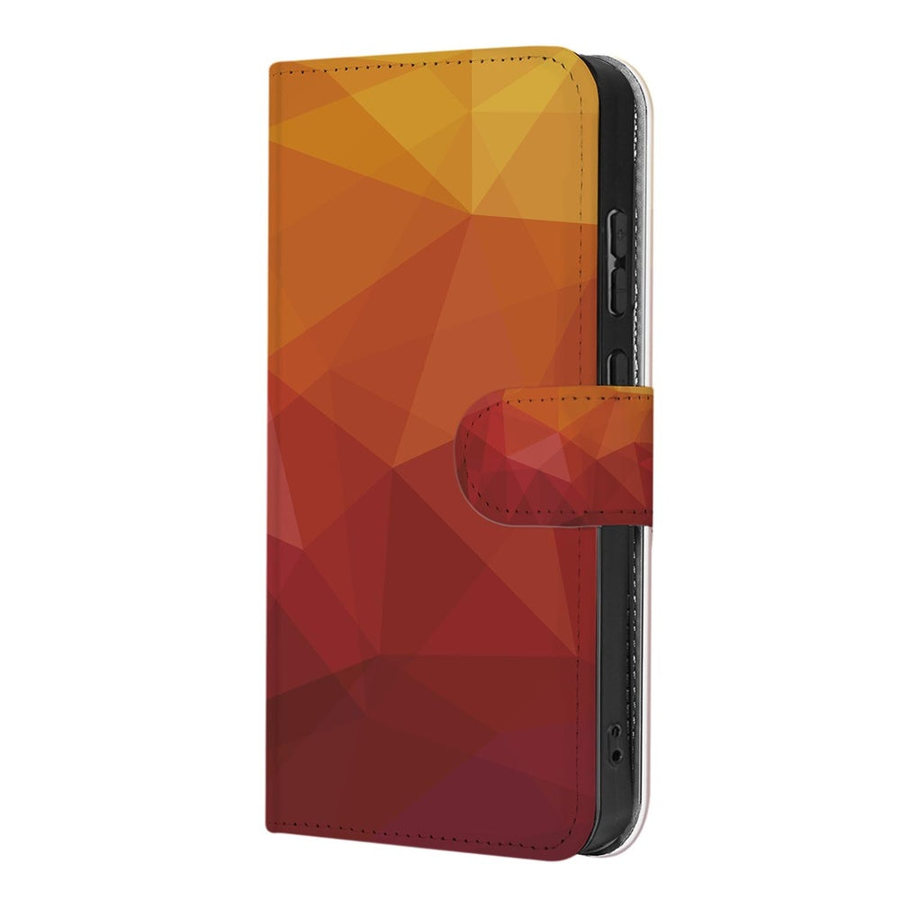 Book Case Samsung Galaxy S26 Ultra Polygon Rood met Pasjeshouder detailweergave.