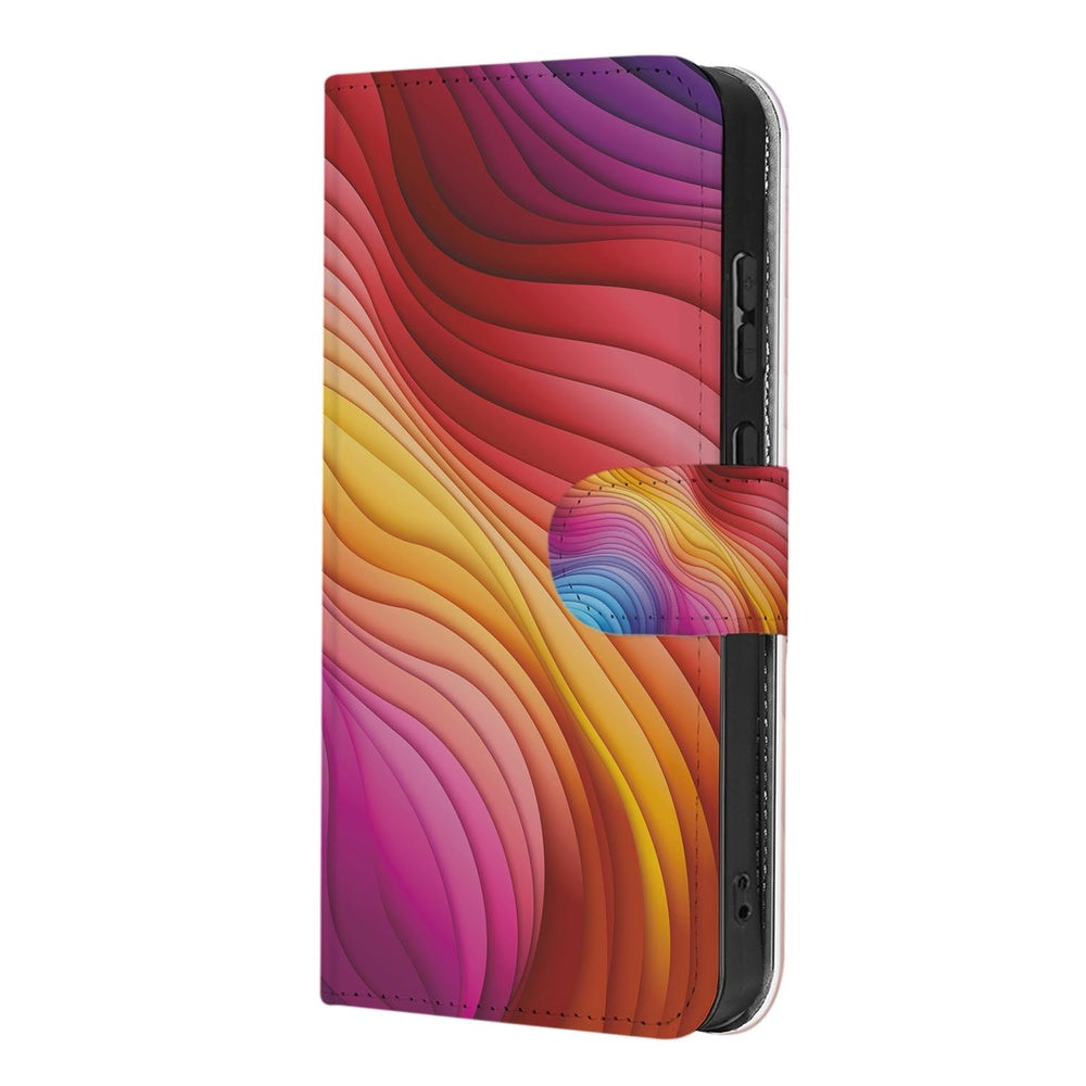 Book Case Hoes Regenboog Voor Samsung Galaxy S26 Ultra met Magnetische sluiting Regenboog print Vooraanzicht.