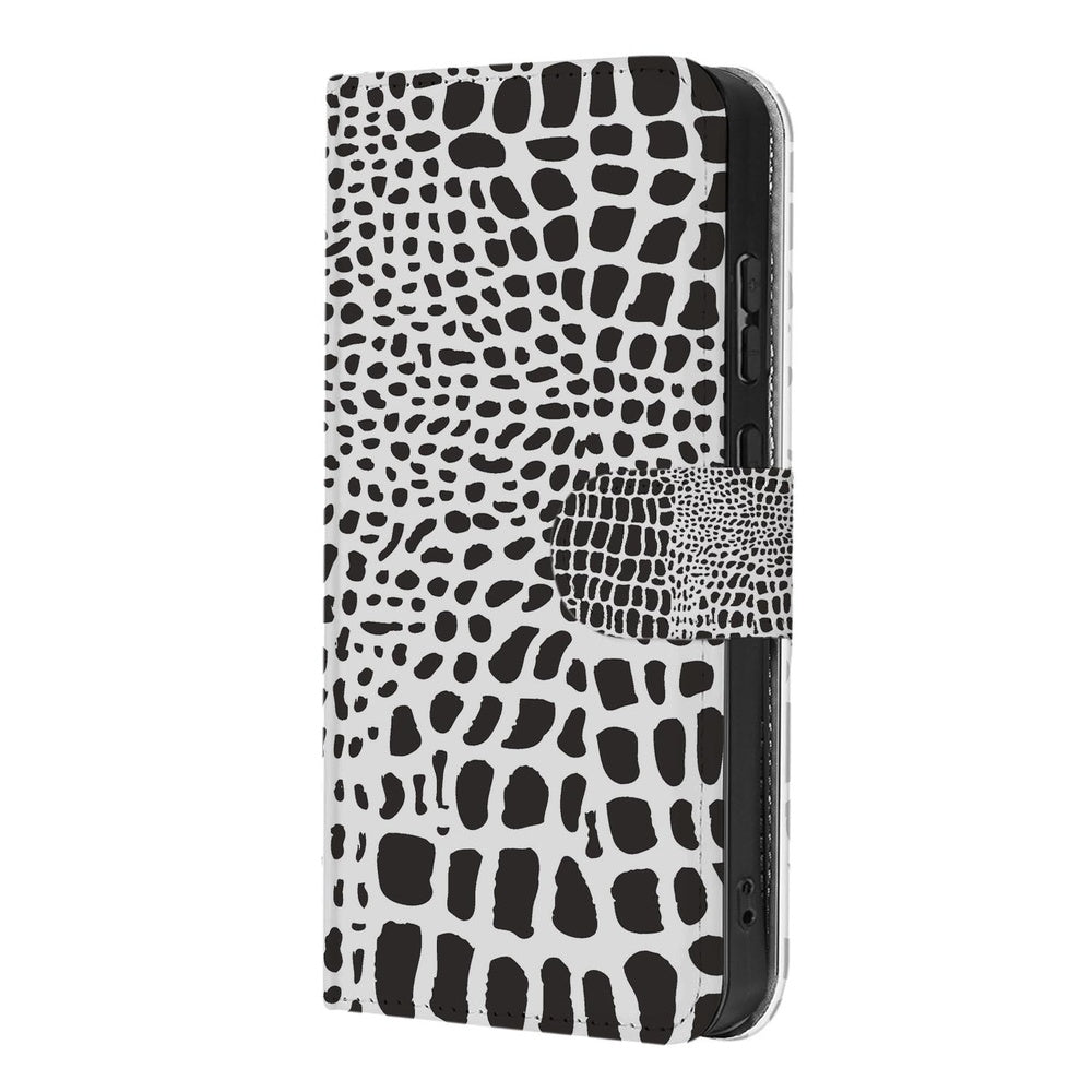 Book Case Samsung Galaxy S26 Ultra Slangenprint met Magnetische sluiting detailzijde.