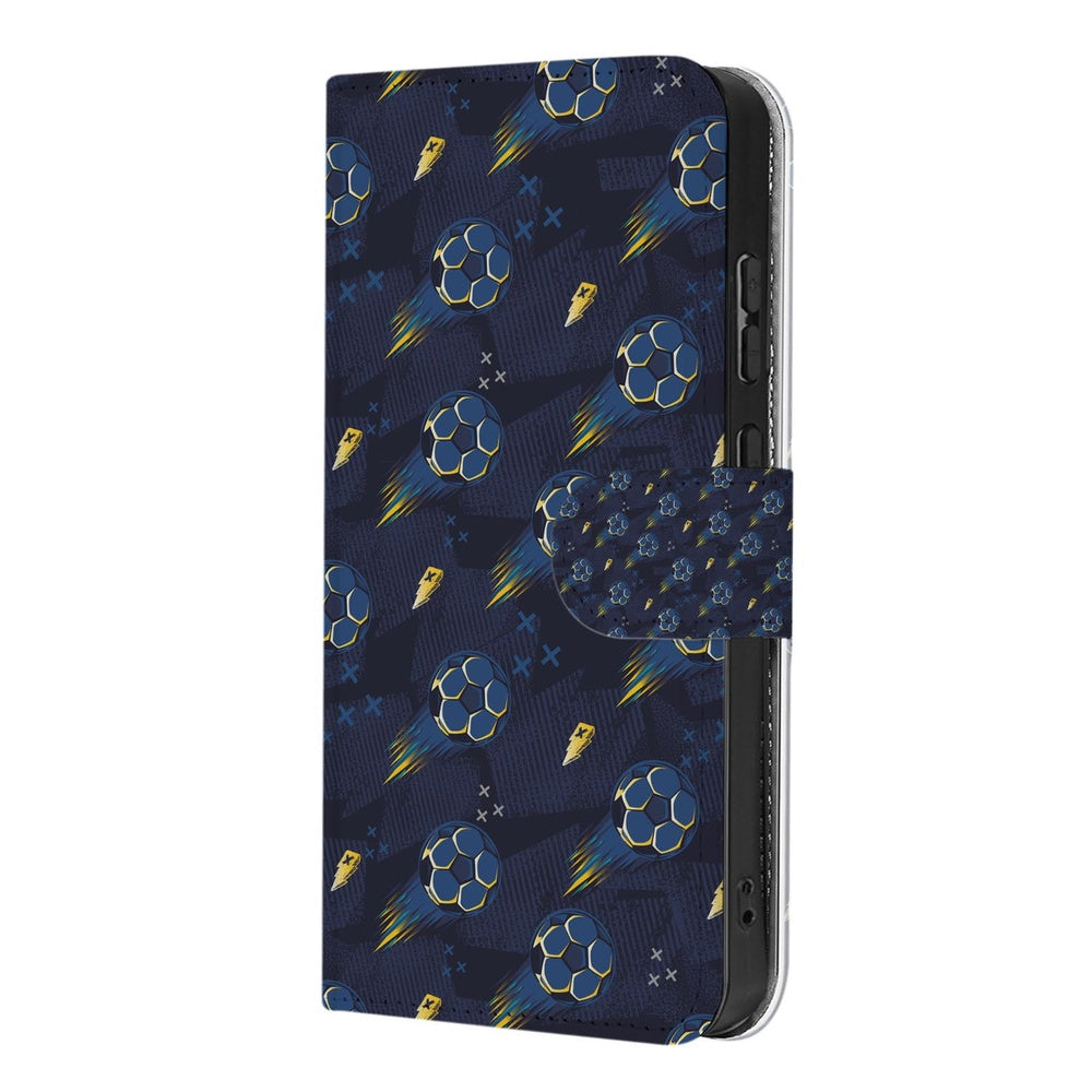 Samsung Galaxy S26 Ultra Hoesje Voetbal Design met Magnetische sluiting Vooraanzicht.