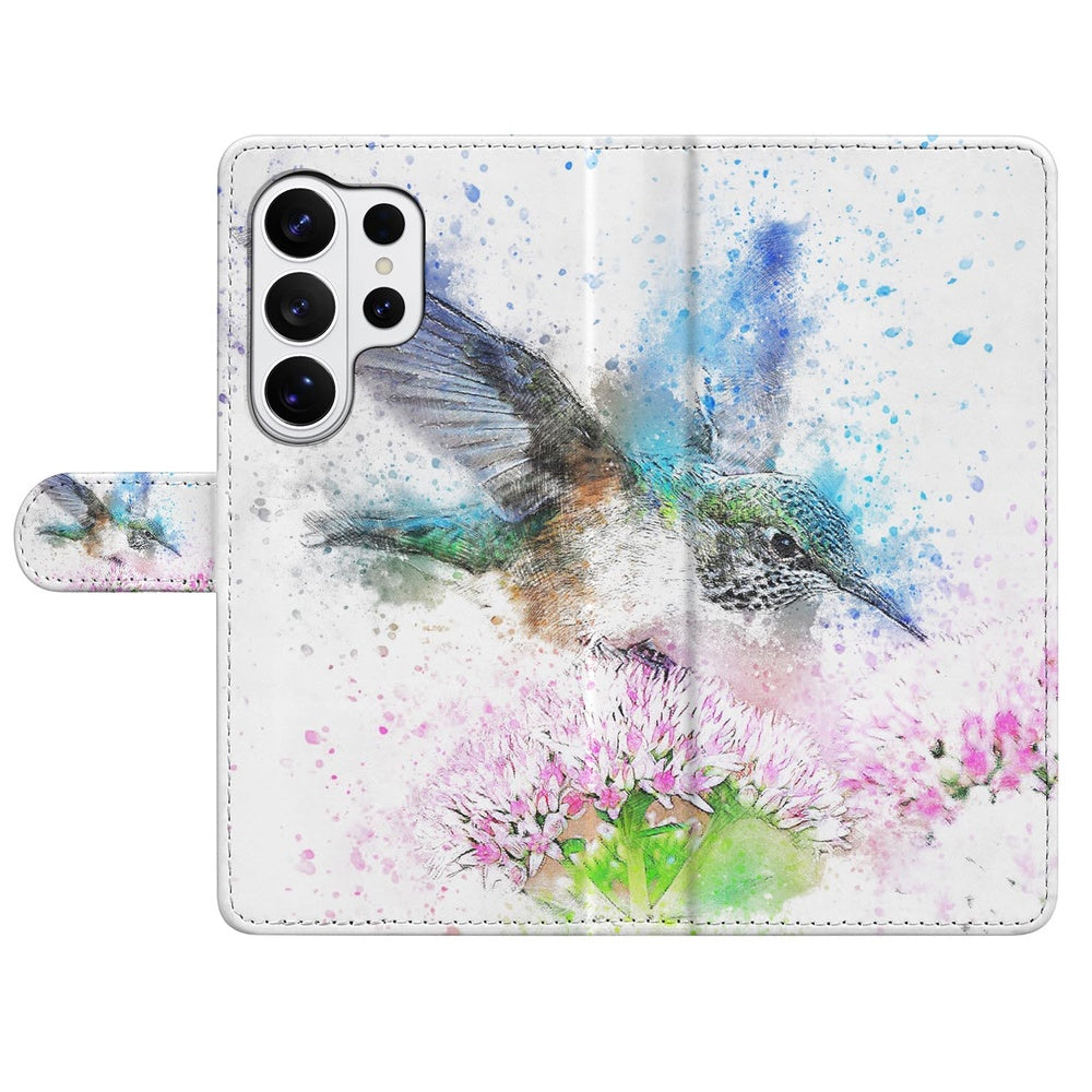 Samsung Galaxy S26 Ultra Portemonneehoes Vogel Print met Pasjeshouder detail.