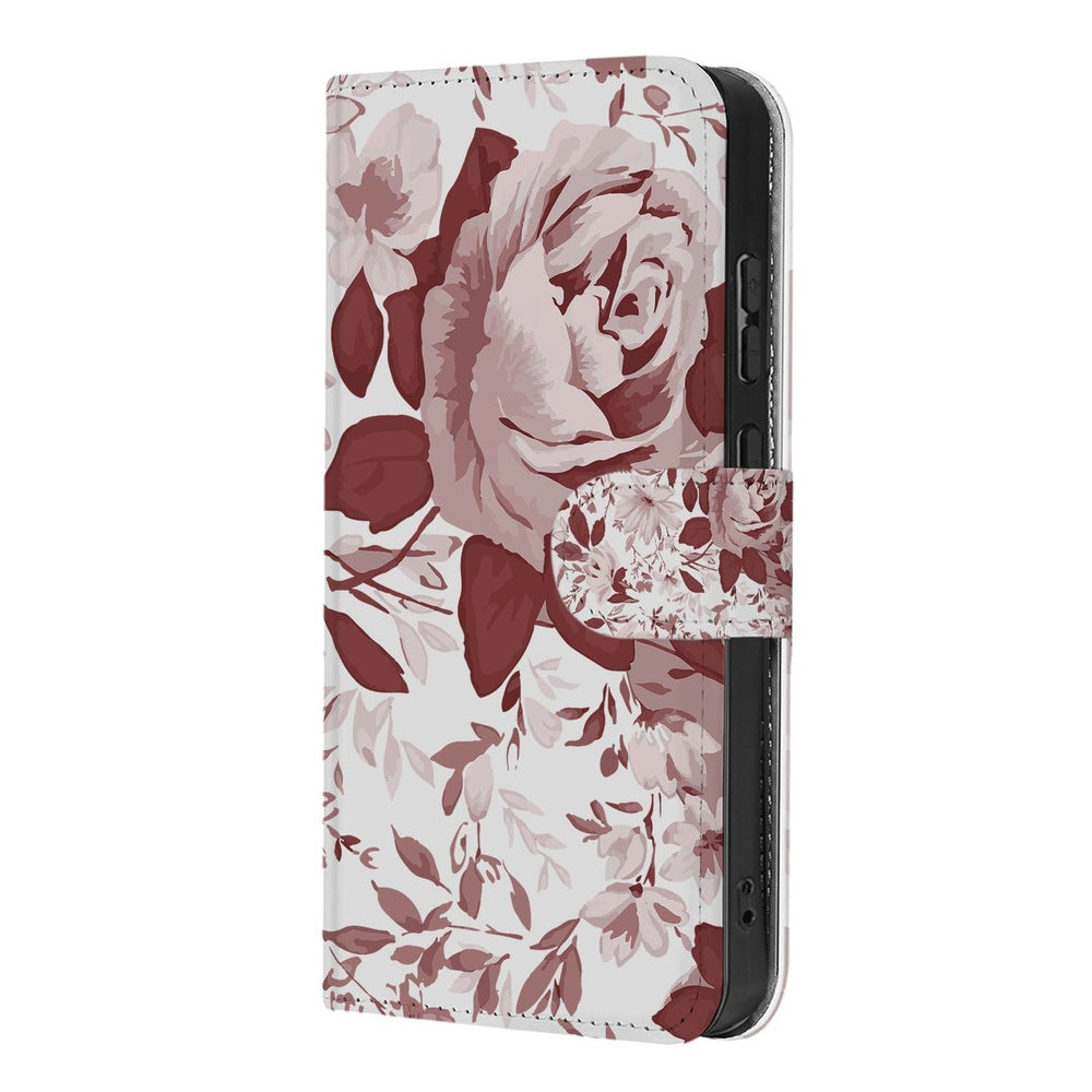 Book Case Samsung Galaxy S26 Ultra Watercolor Flowers met Magnetische sluiting vooraanzicht.