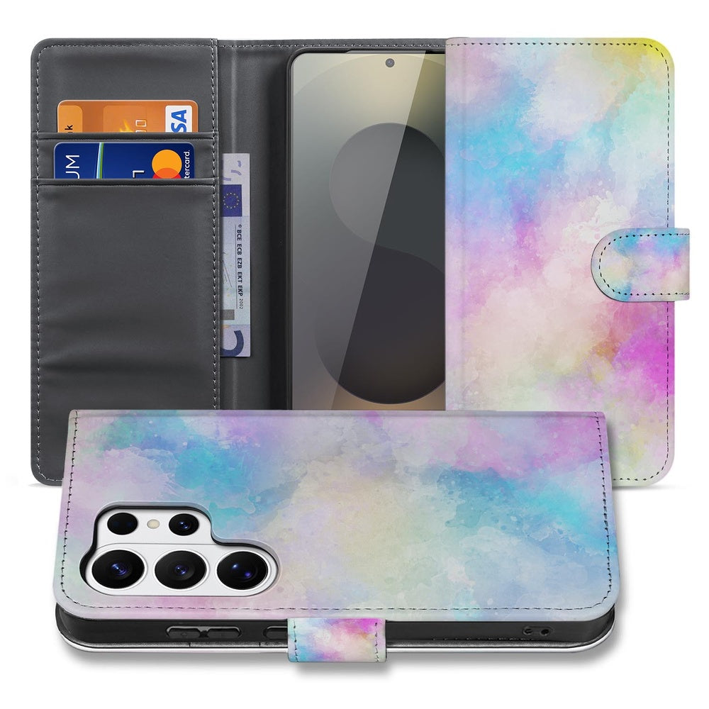 Samsung Galaxy S26 Ultra Bookcase Hoesje Met Pasjeshouder Watercolor Light met Pasjeshouder Vooraanzicht.