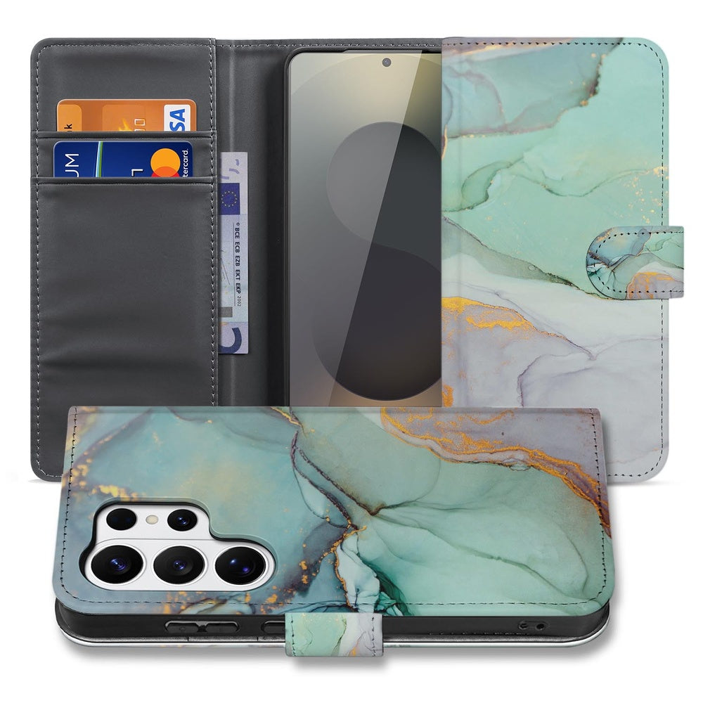 Samsung Galaxy S26 Ultra Hoesje Watercolor Mix Portemonnee Hoesje detail weergave.
