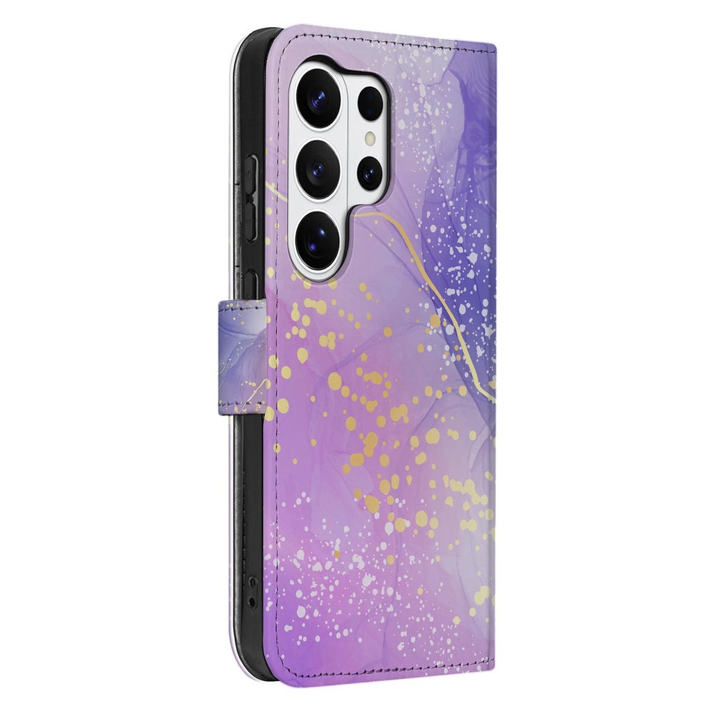 Watercolor Paars Hoesje Samsung Galaxy S26 Ultra met Magnetische sluiting detail.