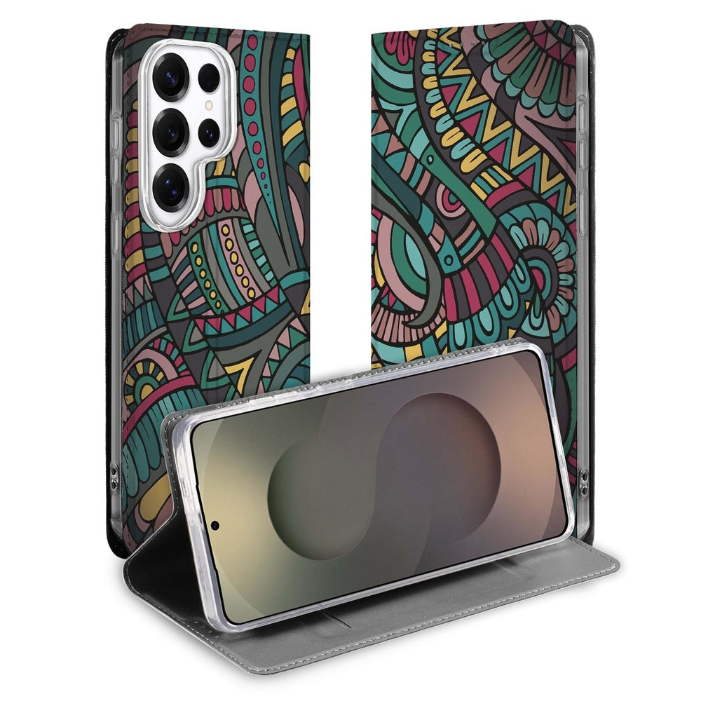 Samsung Galaxy S26 Ultra Book Case Aztec Vooraanzicht.