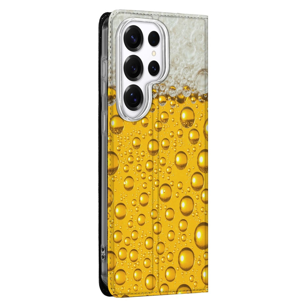 Samsung Galaxy S26 Ultra Book Wallet Case Bier detail.