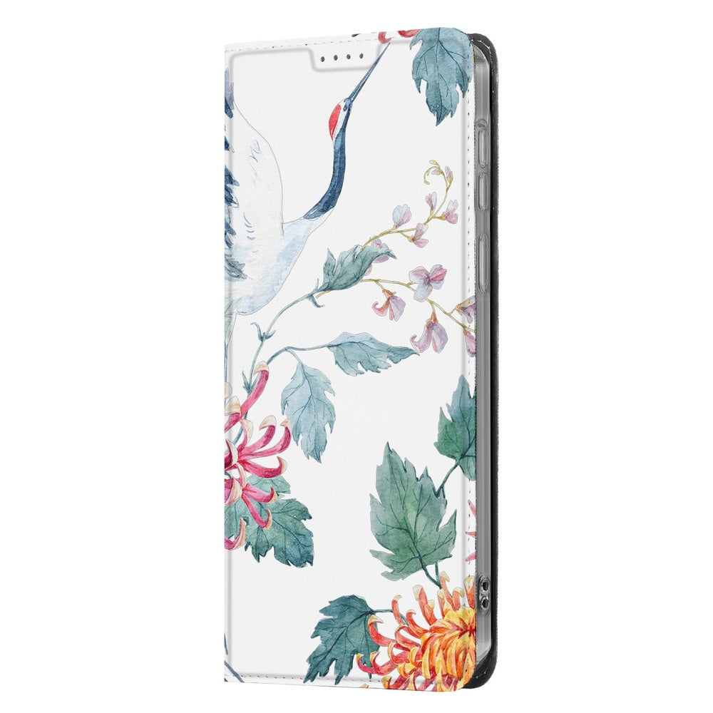 Samsung Galaxy S26 Ultra Flip Style Cover Bird Flowers Vooraanzicht.