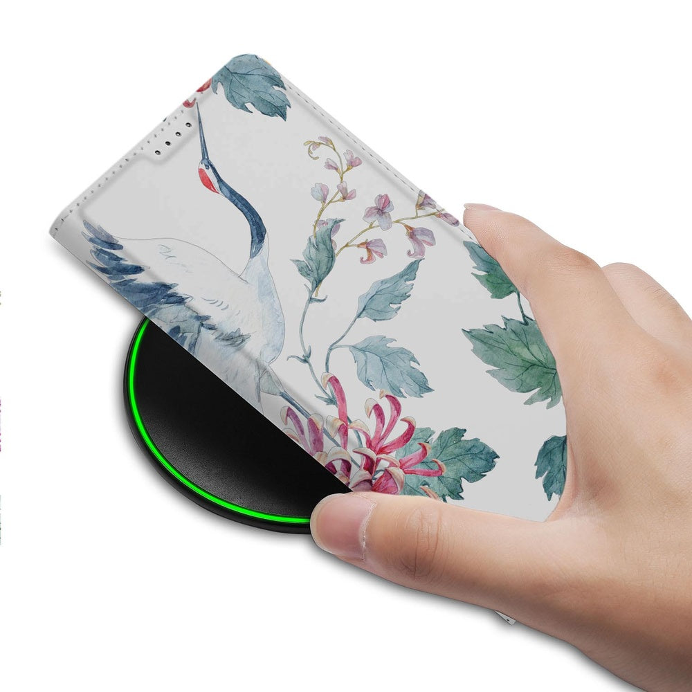 Samsung Galaxy S26 Ultra Flip Style Cover Bird Flowers detail aanzicht.