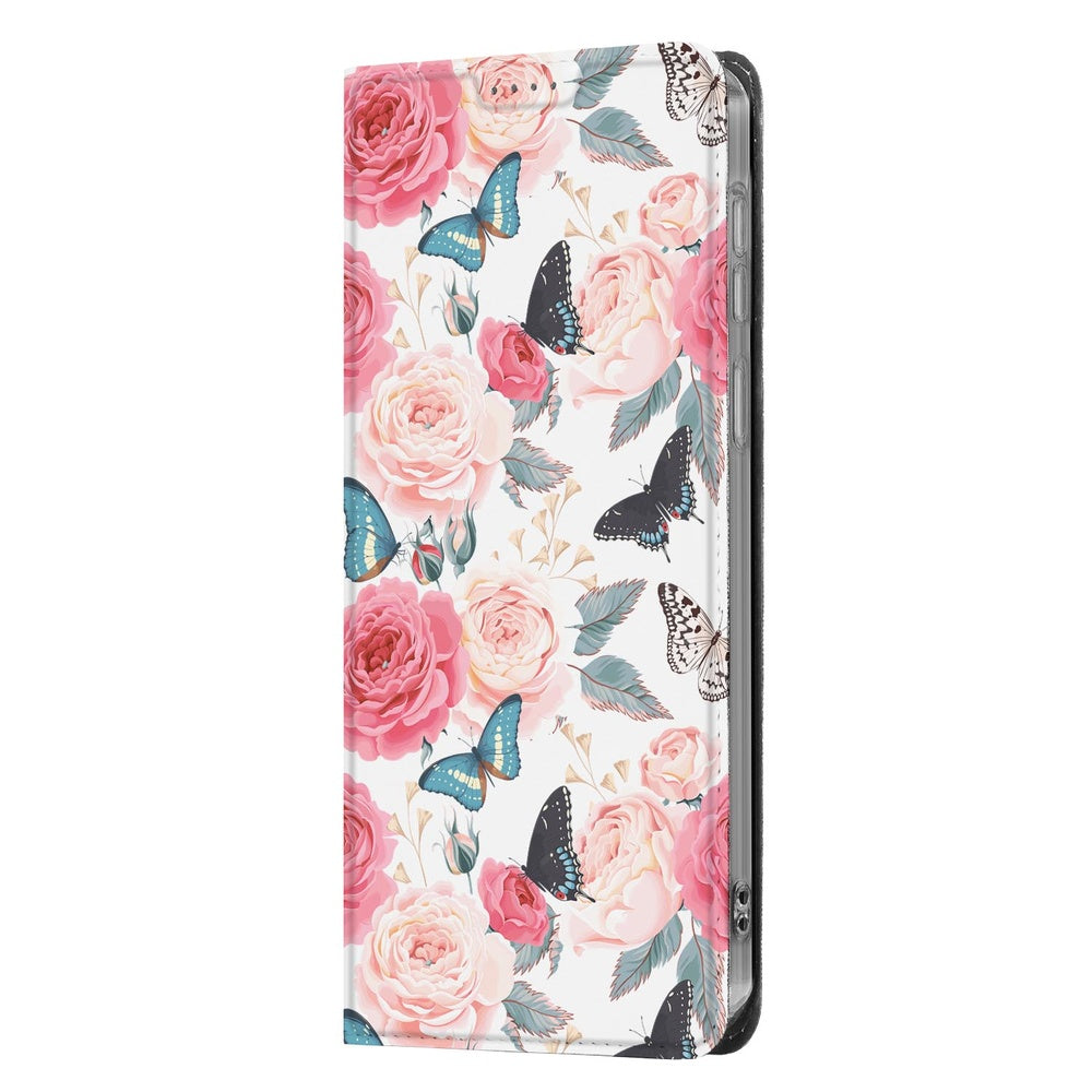 Samsung Galaxy S26 Ultra Standcase Hoesje Butterfly Roses Aanzicht.