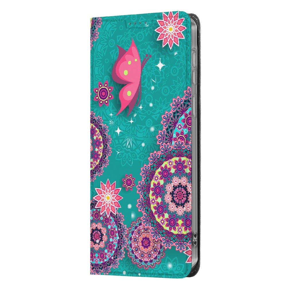 Samsung Galaxy S26 Ultra Smart Cover Hoesje Cirkels en Vlinders Aanzicht.