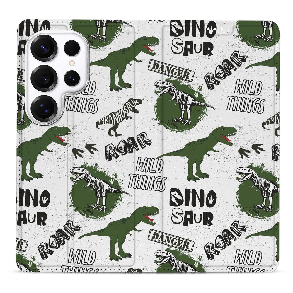Samsung Galaxy S26 Ultra Standcase Hoesje Dinosaurus Dinosaurus print detail.