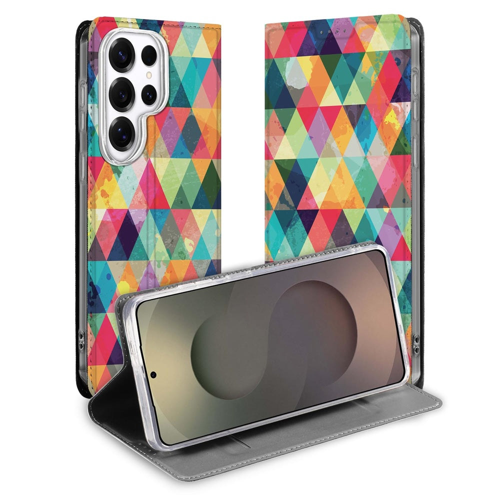 Samsung Galaxy S26 Ultra Telefoonhoesje Geruit kleurrijk design vooraanzicht.