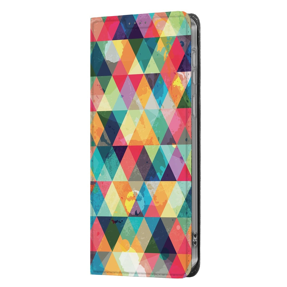 Samsung Galaxy S26 Ultra Telefoonhoesje Geruit kleurrijk ruitenpatroon zijaanzicht.