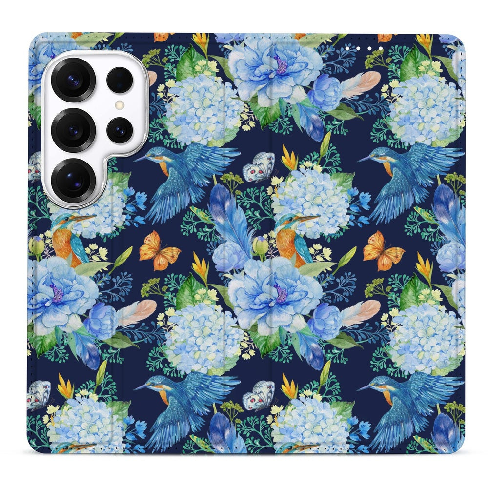 Samsung Galaxy S26 Ultra Book Case IJsvogel IJs vogelprint design vooraanzicht.