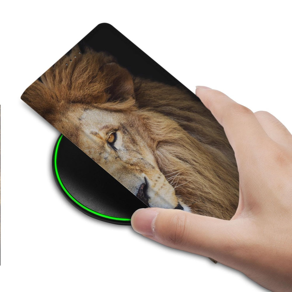 Samsung Galaxy S26 Ultra Book Wallet Case Leeuw vooraanzicht.