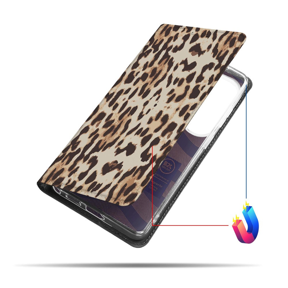 Samsung Galaxy S26 Ultra Book Case Leopard vooraanzicht.