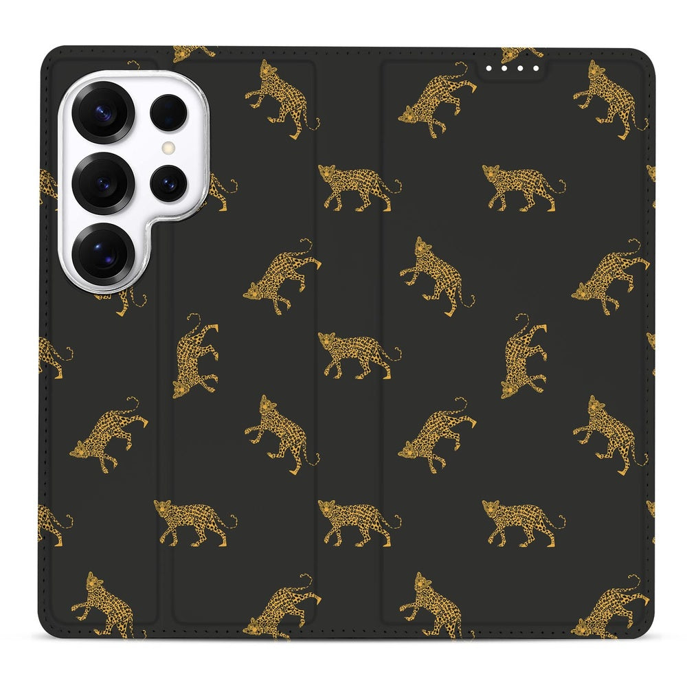 Samsung Galaxy S26 Ultra Book Cover Leopards vooraanzicht.