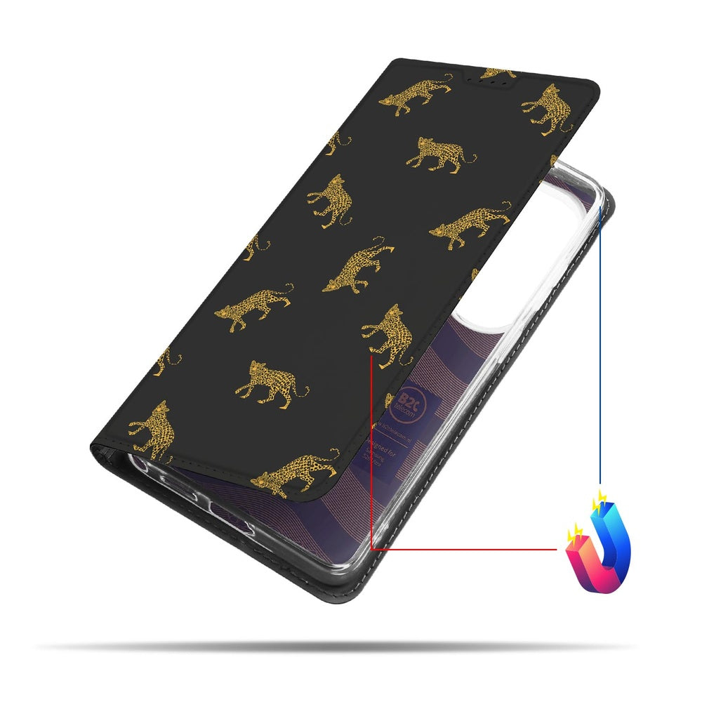 Samsung Galaxy S26 Ultra Book Cover Leopards vooraanzicht.