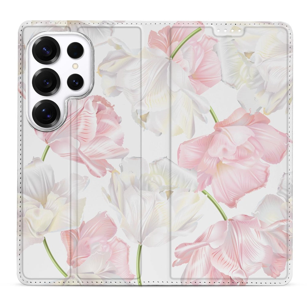 Samsung Galaxy S26 Ultra Book Cover Lovely Flowers Vooraanzicht.